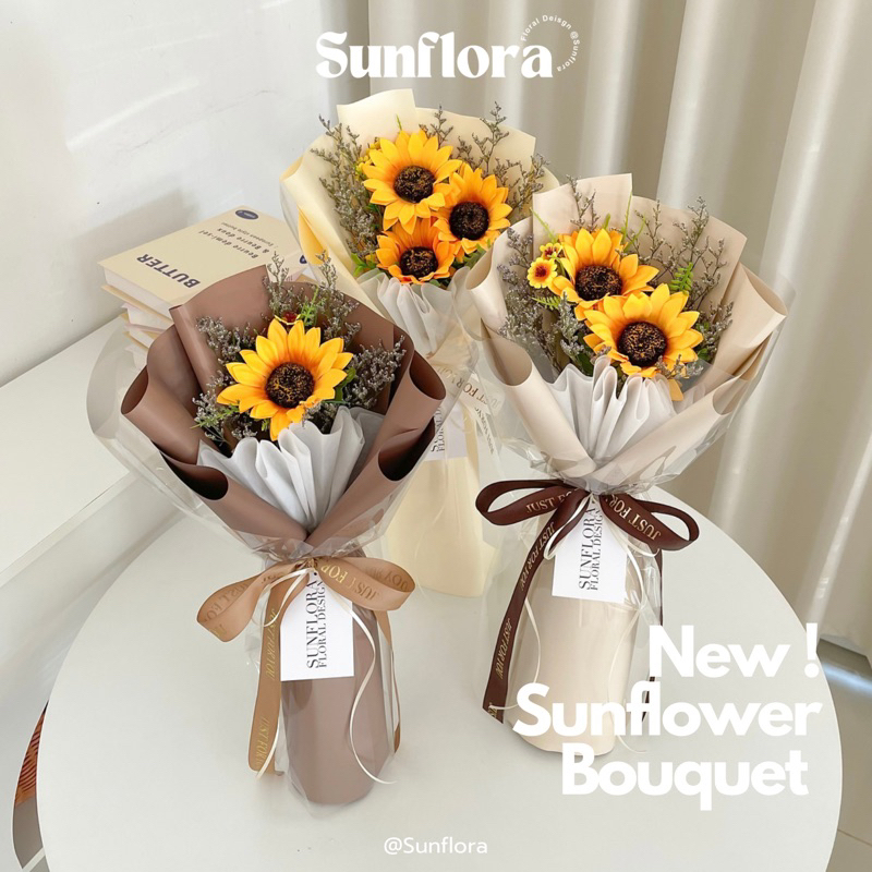 [Sunflora] #SF02 ช่อดอกทานตะวันประดิษฐ์ จำนวน 1-3 ดอก หน้าดอก 10 CM ขนาดช่อสูง 56-58 CM