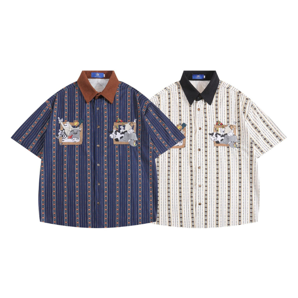เสื้อเชิ้ตเกาหลีงานปักลายการ์ตูน Premium Korea Shirt ZOOZOO Style