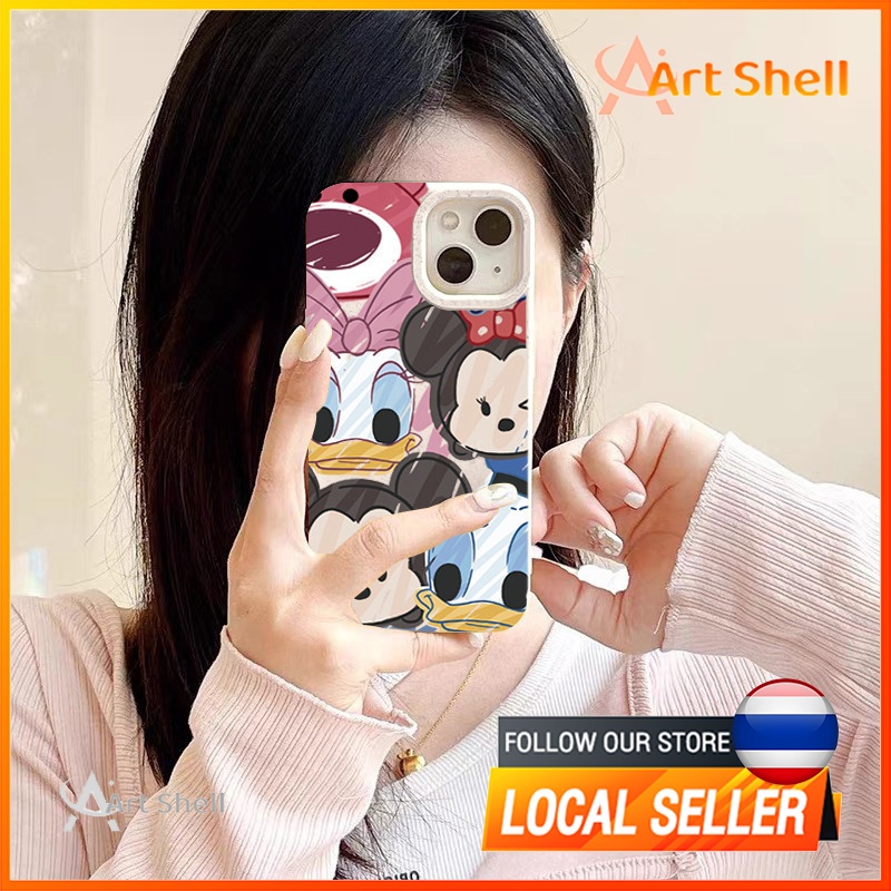 ส่งจากไทยเคส iphone 7P 8P 11 12 13 14 15 Pro Max กล้องป้องกันมิตรกับสิ่งแวดล้อมกันกระแทกดอก ดิสนีย์ มิกกี้เมาส์