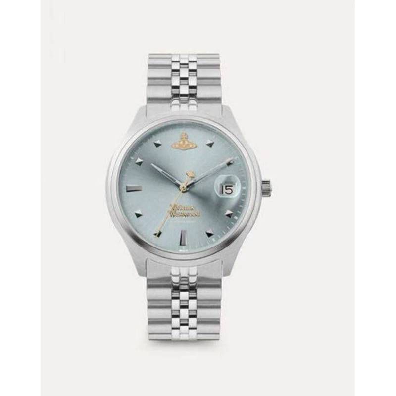 พร้อมส่งนาฬิกาข้อมือ Vivienne Westwood Women's Camberwell Date Bracelet Strap Watch, Silver/Light Bl