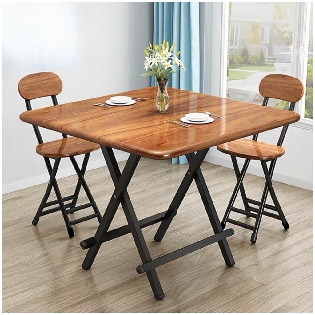 โต๊ะกินข้าว โต๊ะทานข้าวพับเก็บ ขนาด 80x80 cm. มีให้เลือก 6 สี โต๊ะไม้พับได้อเนกประสงค์ ลายหินอ่อน โต