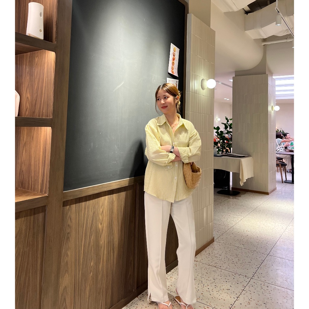 Dressupcorner กางเกงยางยืดผ่าหน้า DCN01072