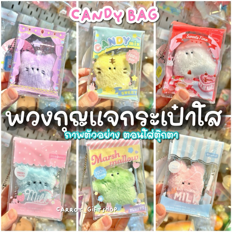 ส่งจากไทย กระเป๋าใสกันฝุ่นตุ๊กตา/art toy แบบปิดกระดุมสกรีนลายน่ารัก