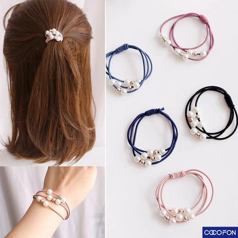 🔥พร้อมส่ง🔥#CC60 Hair band ยางรัดผมไข่มุก ยางมัดผม เครื่องประดับผม สไตล์เกาหลี ยางรัดผมแฟชั่น  พร้อมจัดส่งในไทย