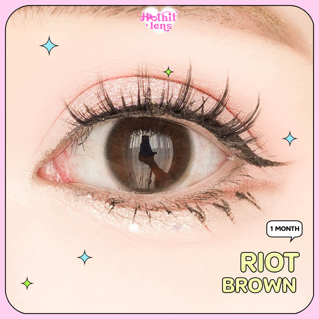 คอนแทคเลนส์Riot brown พร้อมส่งแบบปกติ และค่าสายตาสั้น 0.00- 10.00