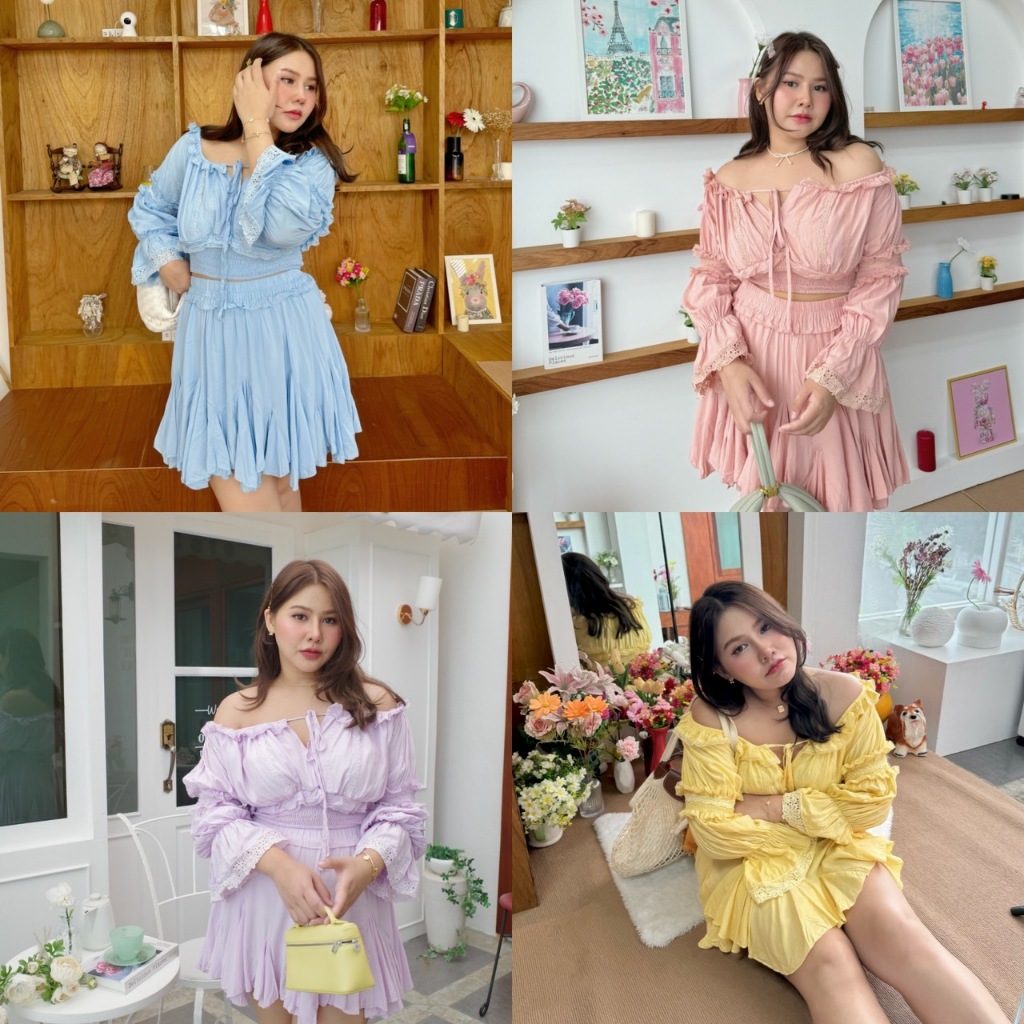 Fannie set lot 2 👆🏻ชุดเซทเสื้อ+กระโปรง ☀️🌴 - Merryhouse