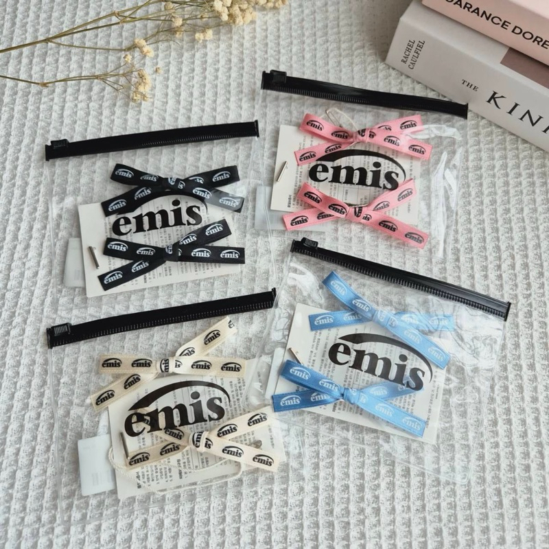 พร้อมส่ง emis NEW LOGO RIBBON HAIR CLIP กิ๊บติดผม รูปโบว์ Size : 7cm.