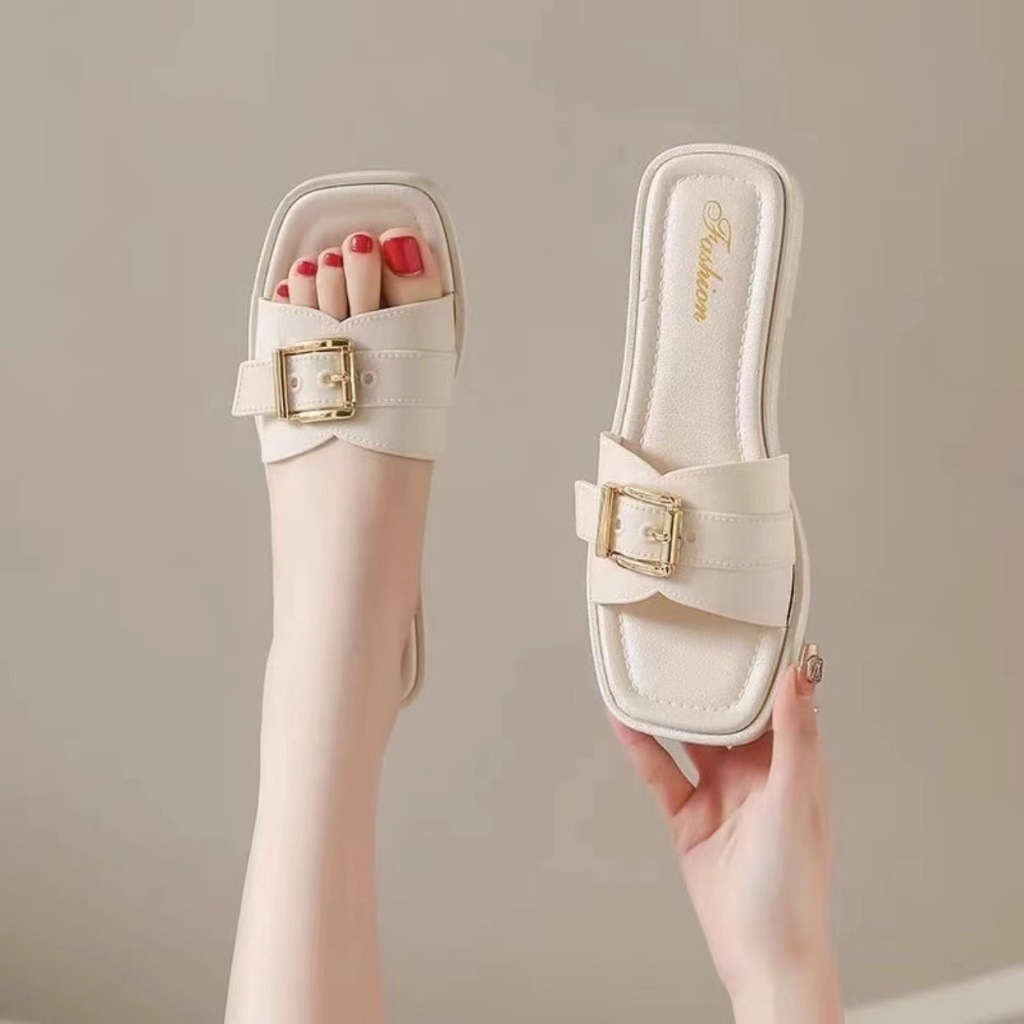 พร้อมส่ง  รองเท้าแตะแบบสวม รองเท้าแตะผู้หญิง สบาย ๆ กันลื่น#818--34#