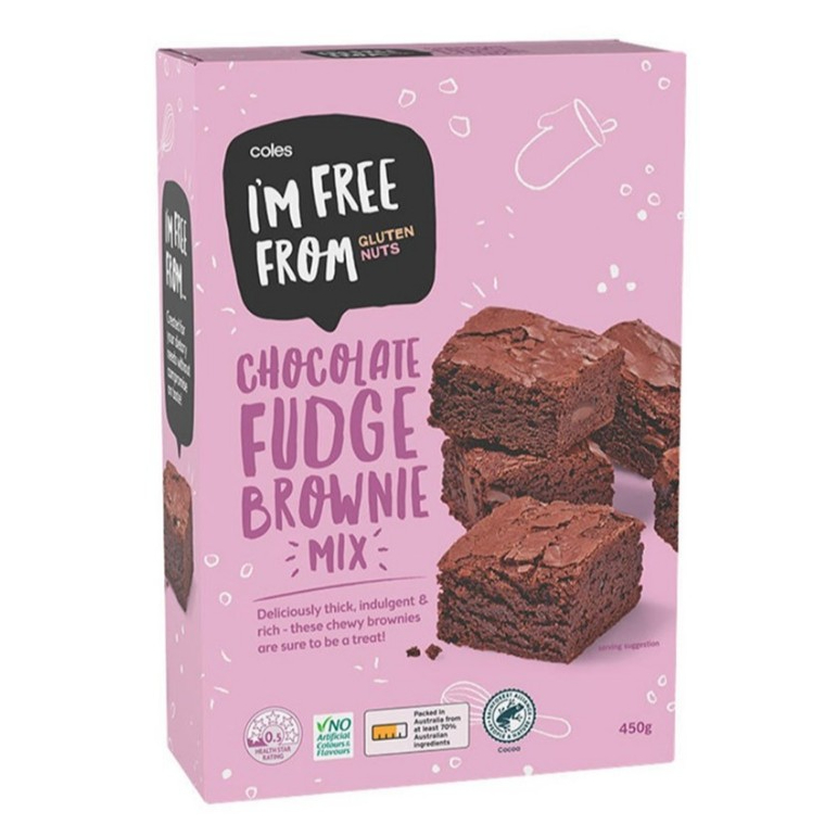 Coles Choc Fudge Brownie Mix 450g. โคลส์ ช็อกฟัดจ์บราวนี่มิกซ์