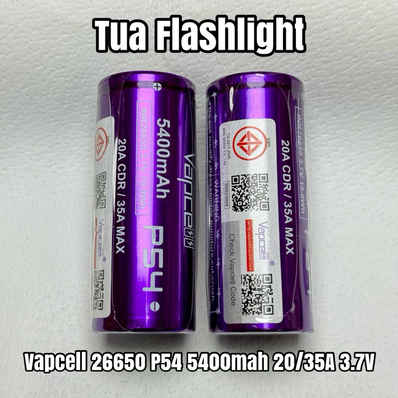 ถ่านชาร์จขนาด 26650 Vapcell P54 5400mah 20/35A 3.7V