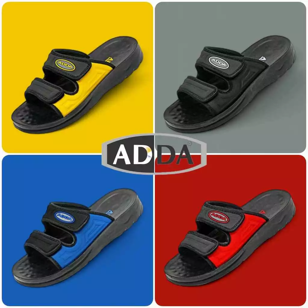 รองเท้าแตะ ADDA รุ่น 7MA03 ของเเท้ 100% ปรับขนาดสายได้ มี 6 สี ดำ เทา กรม น้ำเงิน แดง เหลือง 39-43