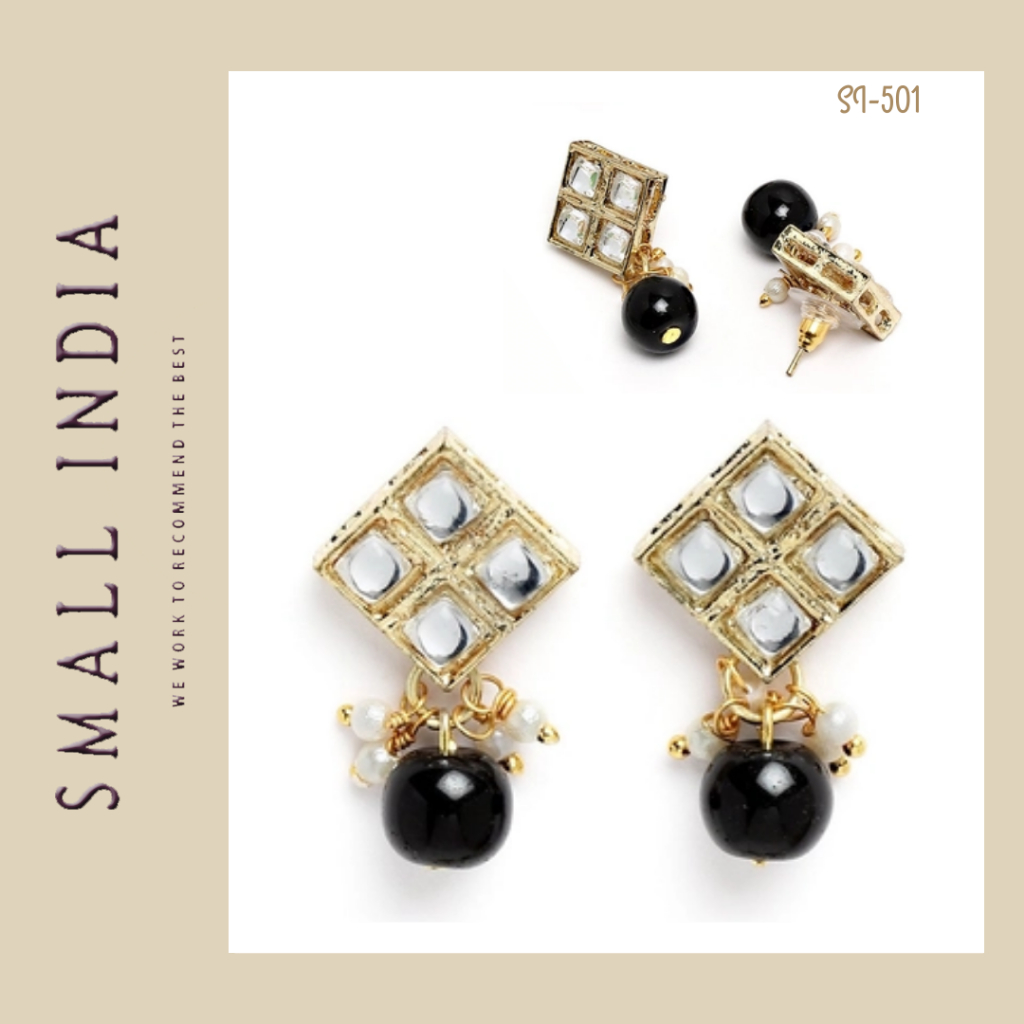 {**ส่งฟรี**} SMALL INDIA 🏵️ Kundan Earrings For Women ต่างหู 🏵️ Women Jewelry