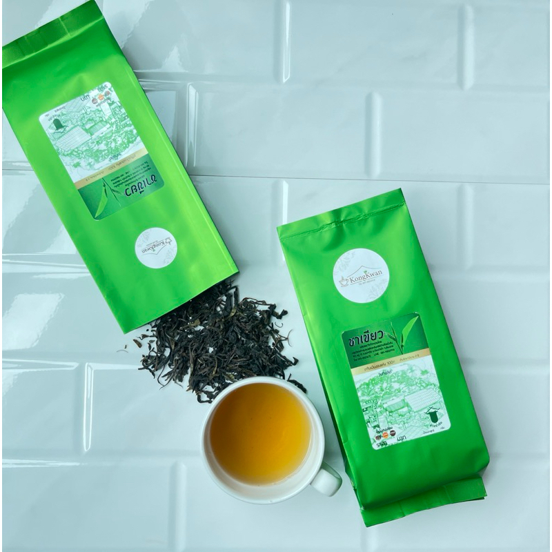 ชาเขียว 50 กรัม ผลิตภัณฑ์ Organic (ออร์แกนิก) ปลอดสารพิษ 100% บ้านห้วยน้ำกืน