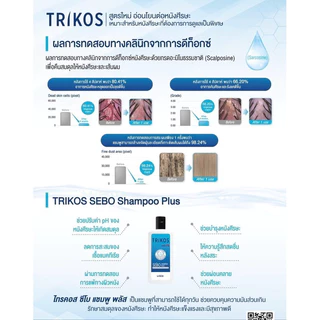 [สูตรใหม่][180 ml]TRIKOS SEBO Shampoo แชมพูสระผมเพื่อช่วยลดอาการหนังศีรษะมัน รังแค คันศีรษะ สิวบนหนังศีรษะ 180 ml