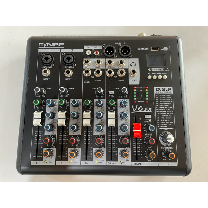 myNPE V-6FX Mixer DSP Effect+USB+Bluetooth