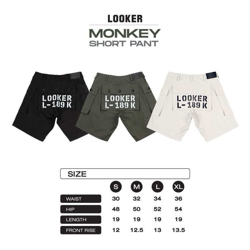 LOOKER - Monkey Short Pants (กางเกงวินเทจMonkey)
