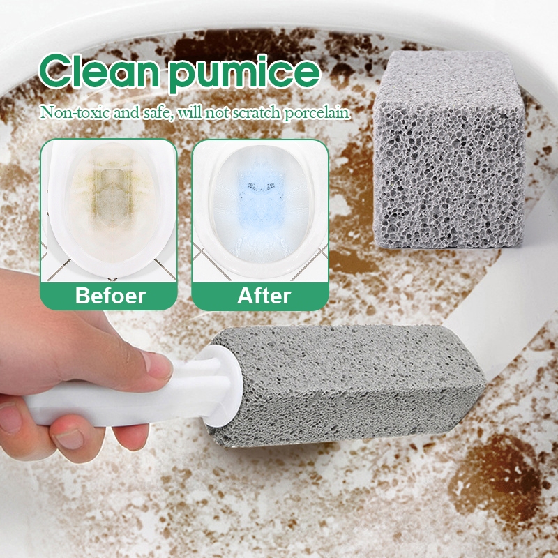 แปรงขัดคราบชักโครก ล้างห้องน้ำ แปรงหินล้างโถส้วม แปรงหินภูเขาไฟทำความสะอาด แปรงหินขัดคราบชักโครก ไม่ต้องใช้น้ำยา