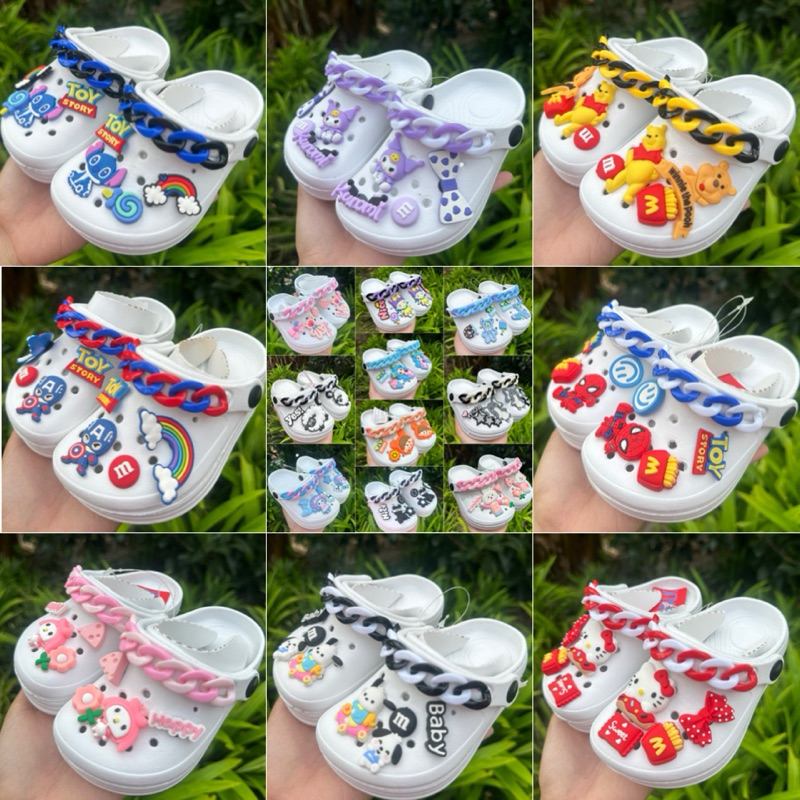 พร้อมส่ง (มีขนาด 24 ถึง 30) รองเท้าหัวโตของเด็ก แฟชั่นเด็ก แบบสวม รัดส้น การ์ตูนน่ารัก เสริมส้น 2 ซม.
