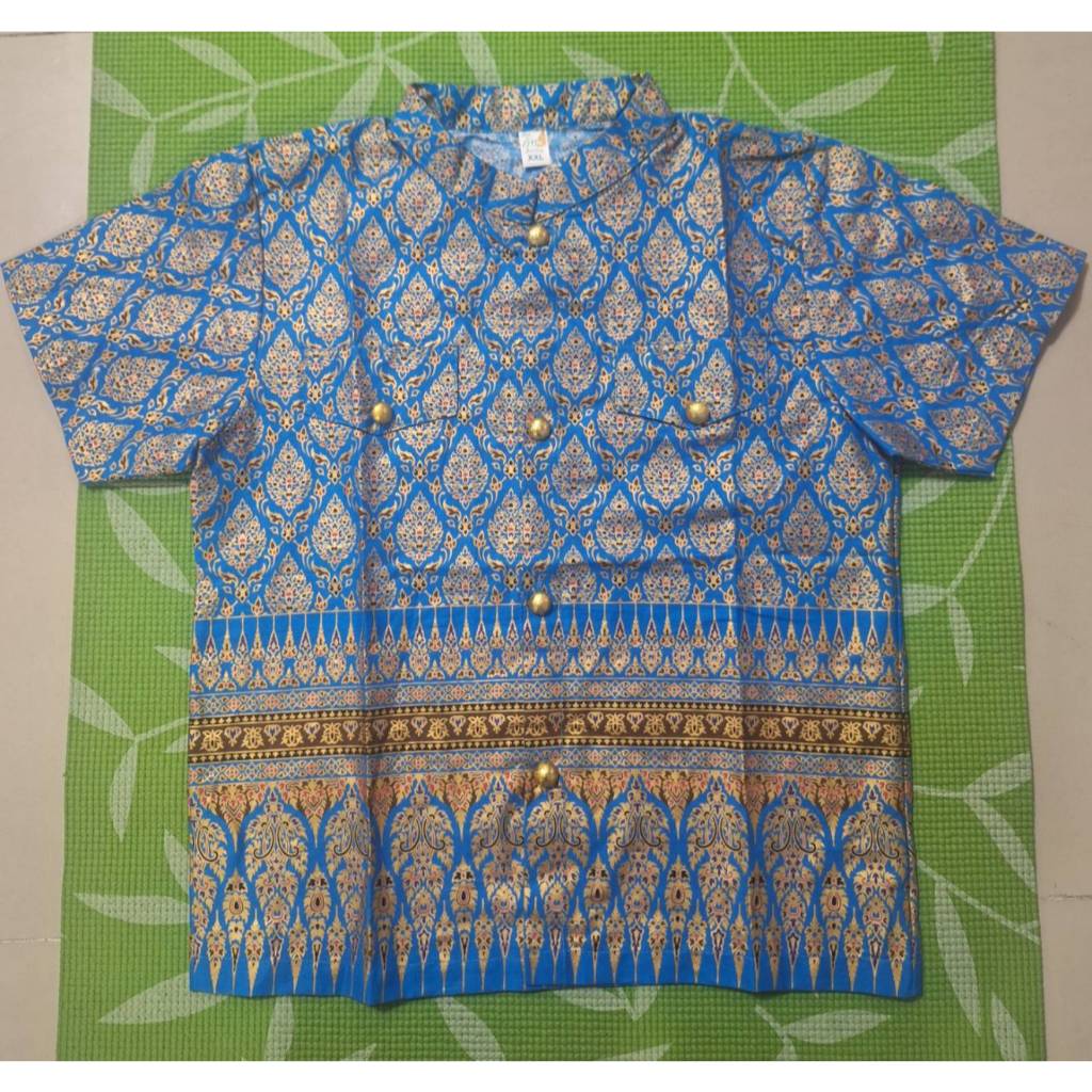 เสื้ื้อราชปะแตนแขนสั้น-เด็กผ้าพิมพ์ทอง/เสื้อราชปะแตนสำหรับเด็ก