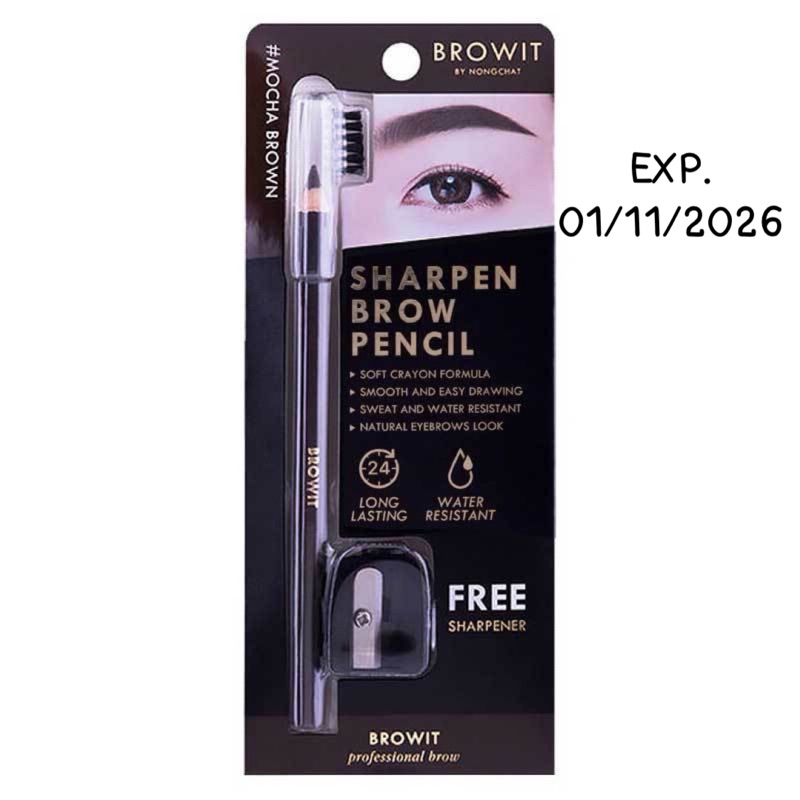 ดินสอเขียนคิ้ว บราวอิท ชาร์พเพน บราว เพนซิล Browit Sharpen Brow Pencil 1.14 g.