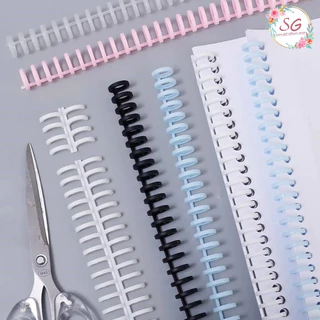 สันห่วงเข้าเล่มพลาสติก กระดูกงู ถอดได้ ตัดแต่ง DIYได้ 30ห่วง มีให้เลือก5สีพาสเทล 12mm A4 สำนักงาน