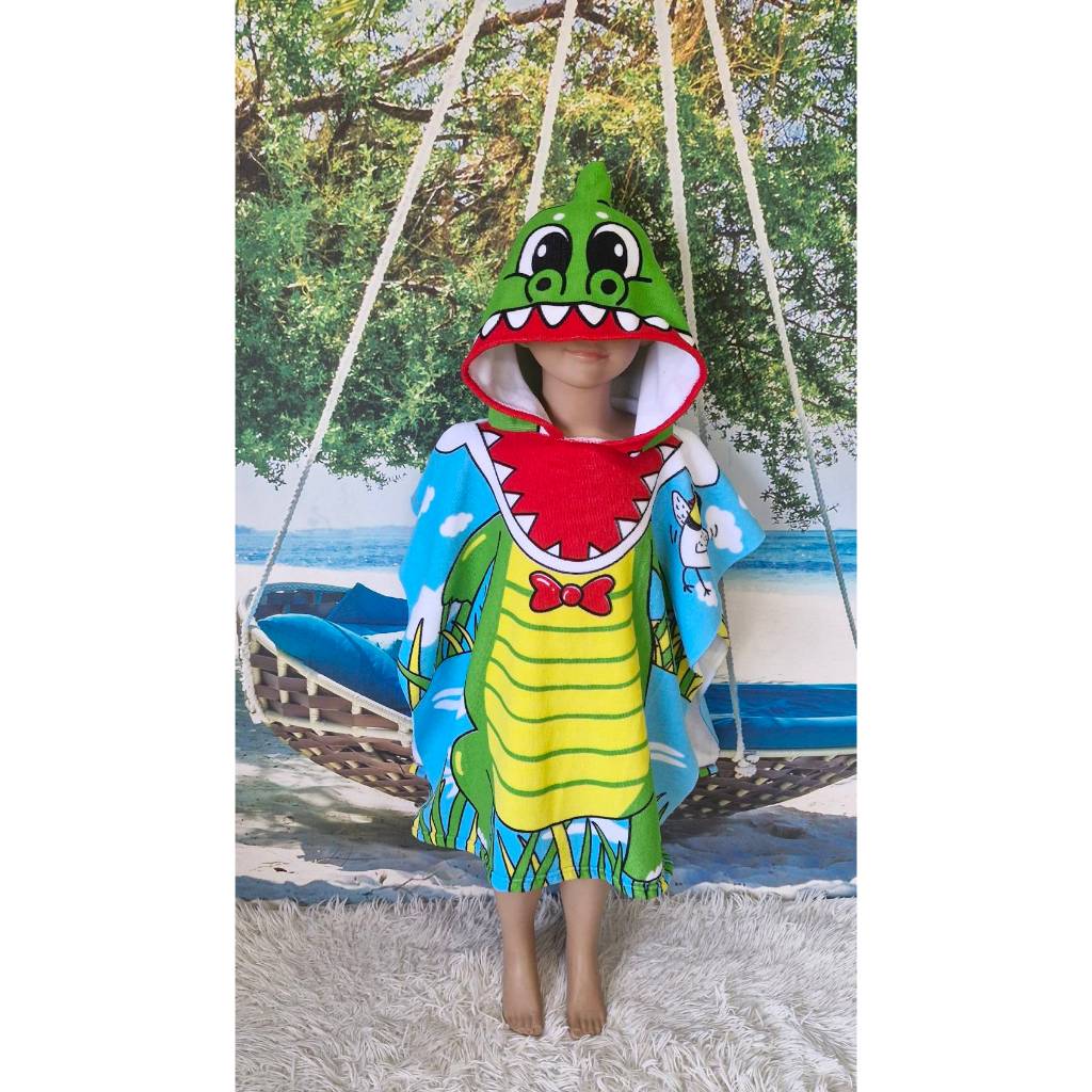 ผ้าคลุมอาบน้ำเด็กพร้อมหมวก ผ้าไมโครไฟเบอร์ 100%