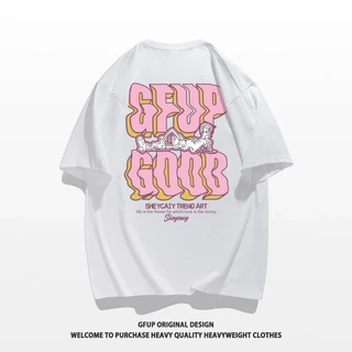TeeTwoOne ผ้าคอตตอน100% t shirt พิมพ์ลาย“GFUP GOOD” สไตล์เกาหลี ผู้ชาย เสื้อยืดโอเวอร์ไซส์ unisex【COD】
