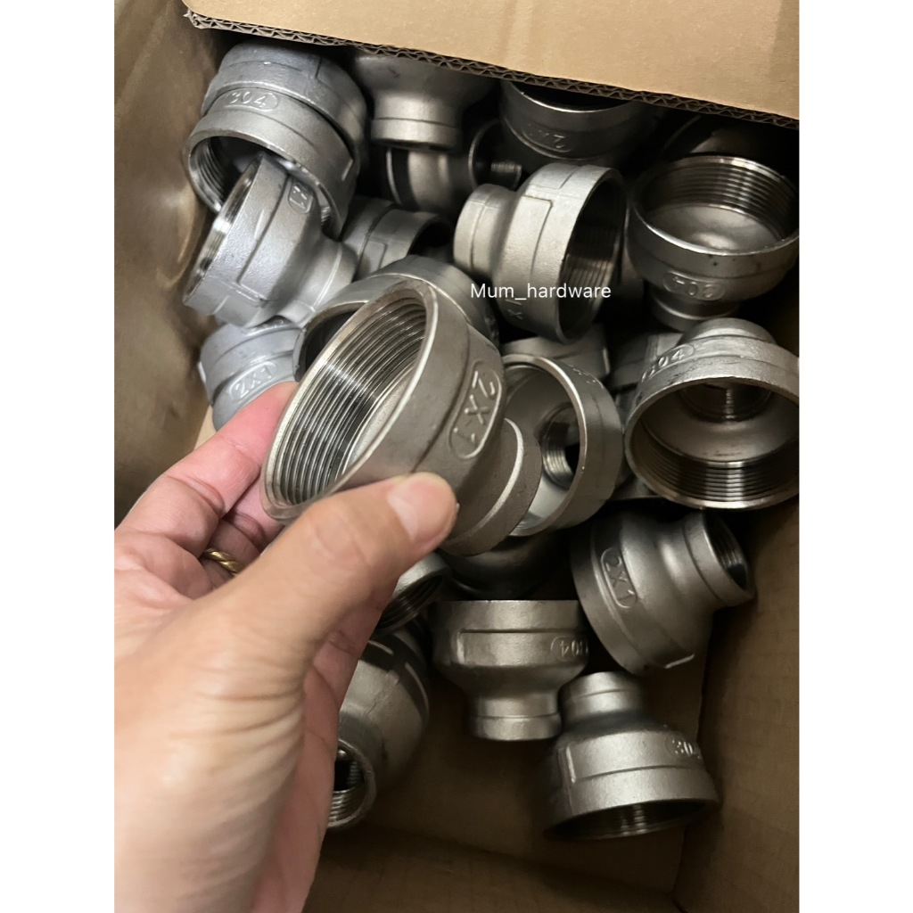 ข้อลดกลม เกลียวในสแตนเลส (Reducing Socket Stainless 304) เกลียวประปา BSPT เกรด304 (2นิ้ว-4นิ้ว)