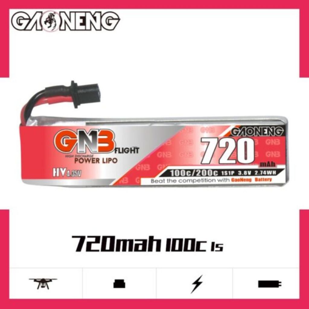 GNB 1s 720mAh 3.8v HV แบตเตอรี่ FPV สำหรับโดรน ร้านไทย ส่งไว 1-2 วัน