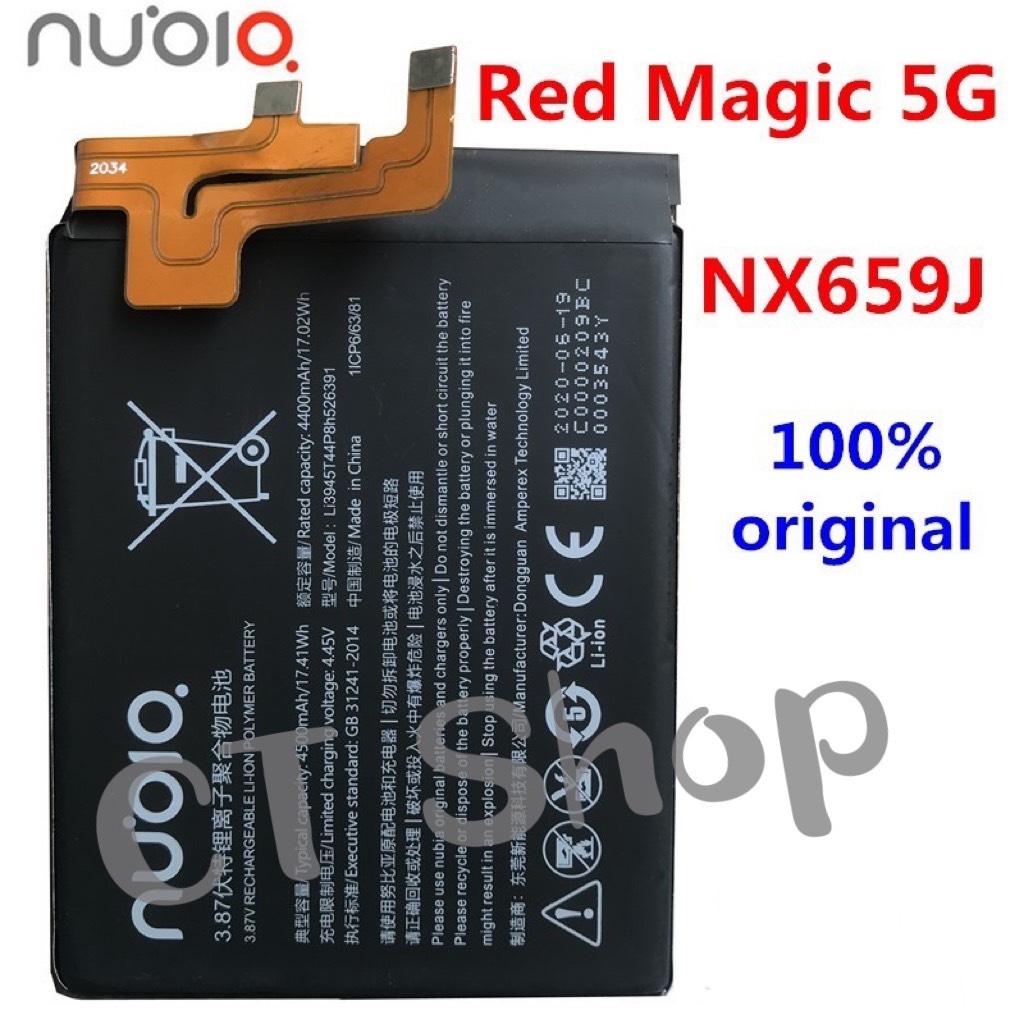 แบตเตอรี่ แท้ Nubia Red Magic 5G 5S NX659J Li3945T44P8h526391 4500mAh ของแท้แบตเตอรี่ ประกันนาน 3 เดือน