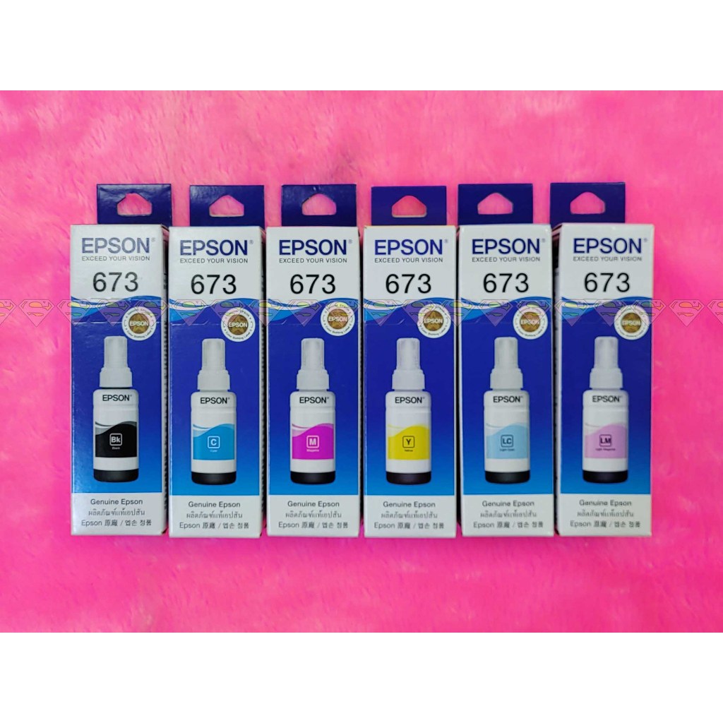 EPSON 673  BK,C,M,Y,LC,LM  6 ขวด ของแท้