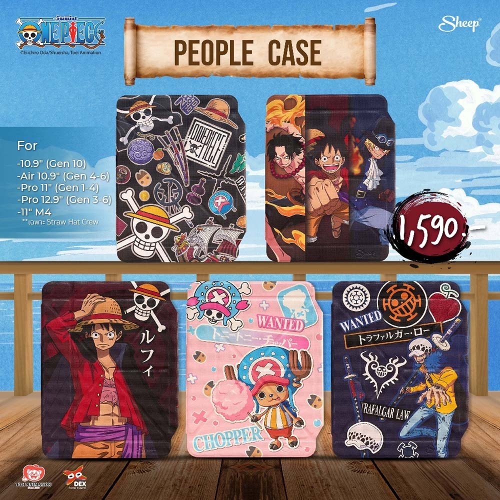 [One Piece Limited Collection] People เคสสำหรับไอแพดPro11M1-M2/Air4-6/Pro12.9/Gen10/Pro11 M4 เคสเก็บปลอกปากกาได้ แถมปลอก