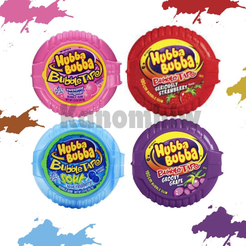 หมากฝรั่งตลับเทป Hubba Bubba มี 8 รส น้ำหนัก 56 กรัม