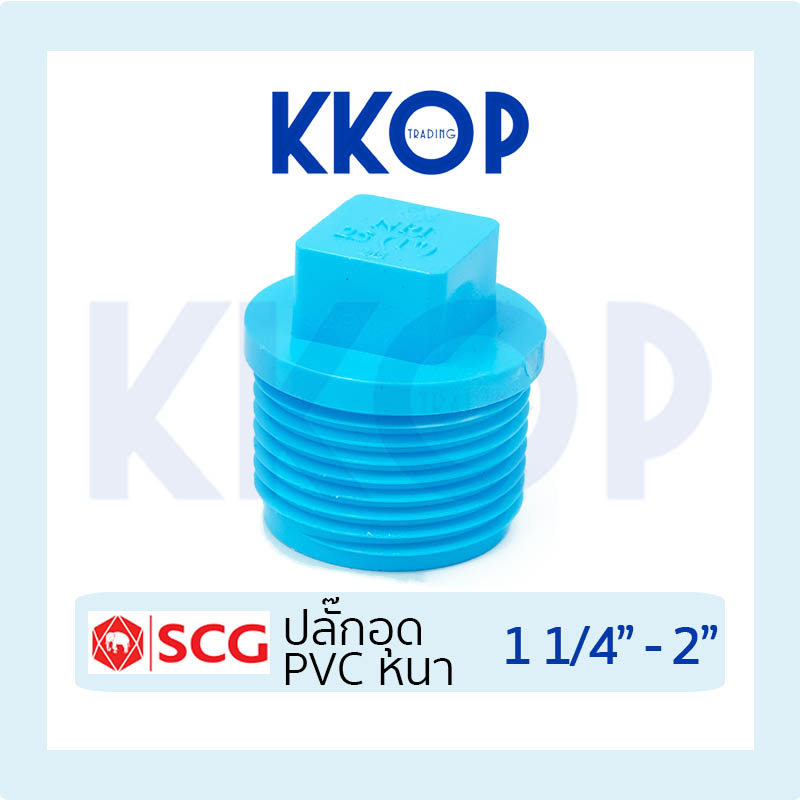 ปลั๊กอุด ปลั๊กอุดเกลียวนอก พีวีซี PVC สีฟ้า SCG เอสซีจี ขนาด 1 1/4" - 2"