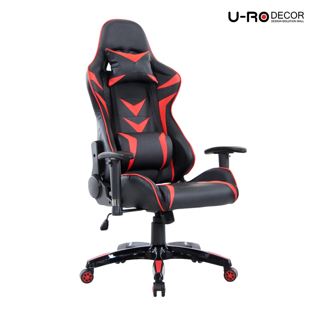 U-RO DECOR เก้าอี้เล่นเกมส์ปรับเอนนอนได้และปรับสูง-ต่ำได้ รุ่น ROBOT (โรบ็อต) สีดำ/แดง เก้าอี้เกมมิ่ง Gaming chair