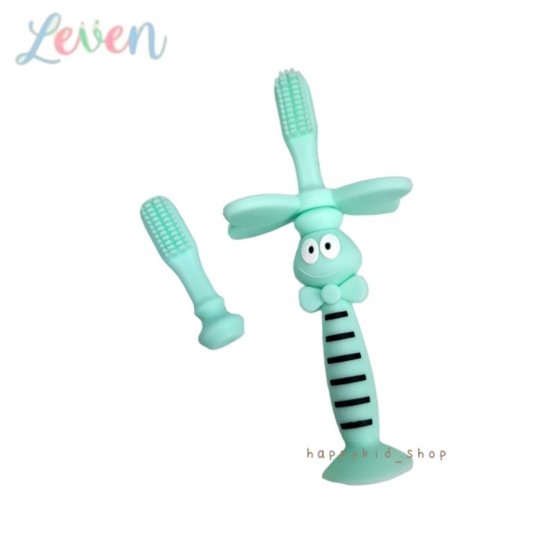 Leven แปรงสีพันซิลิโคน ผึ้งน้อย นวดเหงือก แปรงลิ้น G61