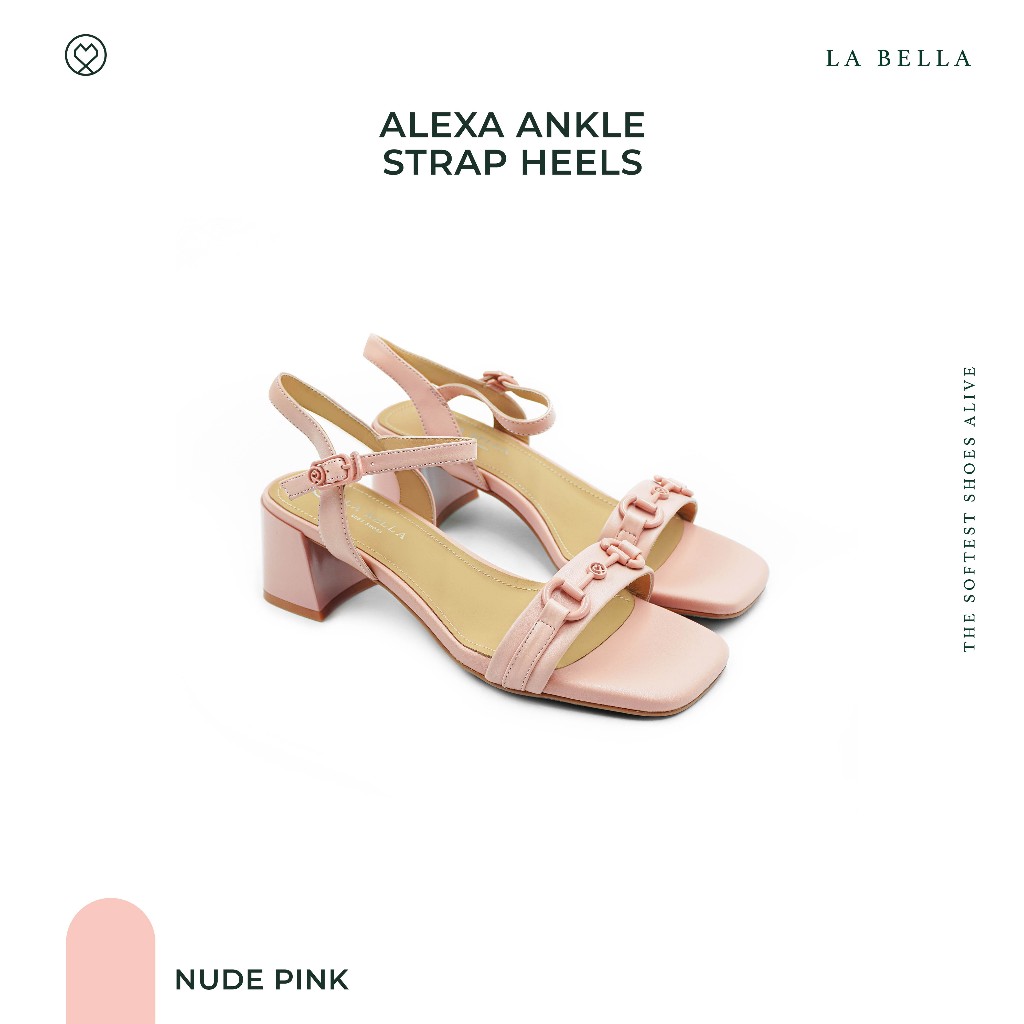 LA BELLA รุ่น ALEXA ANKLE STRAP HEELS - NUDE PINK