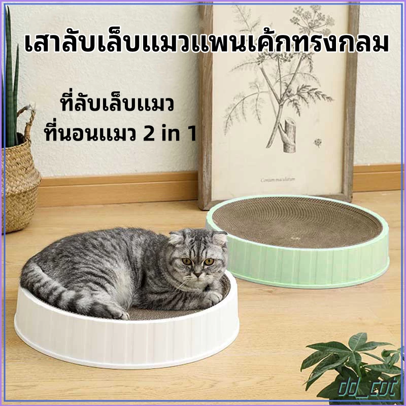 🔥พร้อมส่ง🔥 ที่ลับเล็บแมว ที่นอนแมว 2 in 1 ทรงกลม เปลี่ยนกระดาษลับเล็บได้ ที่ฝนเล็บแมว บ้านแมว ของเล่นแมว