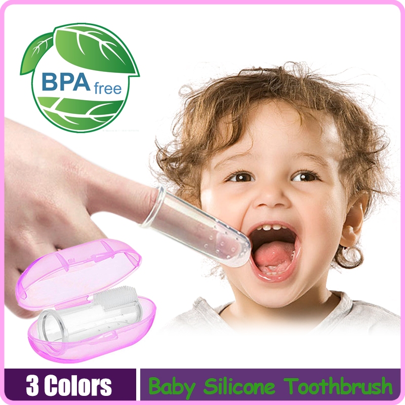 แปรงซิลิโคนเด็ก แบบสวมนิ้วมือ แปรงซิลิโคนเด็ก นวดเหงือก ทำความสะอาดฟันและลิ้น สำหรับเด็กทารก