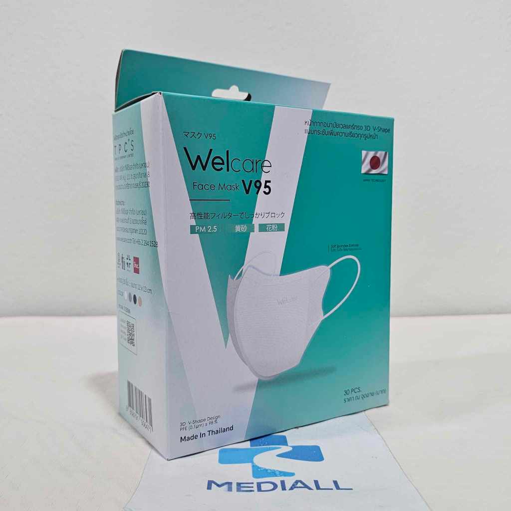 Welcare Face Mask V95 เวลแคร์ หน้ากากอนามัย ทรง 3D กล่องบรรจุ 30 ชิ้น สีขาว welcare - รูปที่ 2