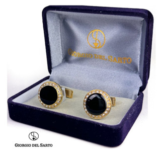 GIORGIO DEL SARTO CUFFLINK Black-Gold คัฟลิงค์ กระดุมข้อมือ