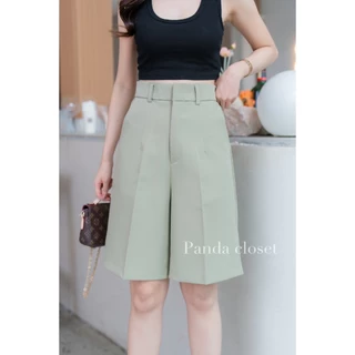 PANDA PD38 กางเกงขาสั้นเอวสูง กางเกงขาสั้น (ผ้าไมโคร พรีเมี่ยม) ซิปหน้า S-XL