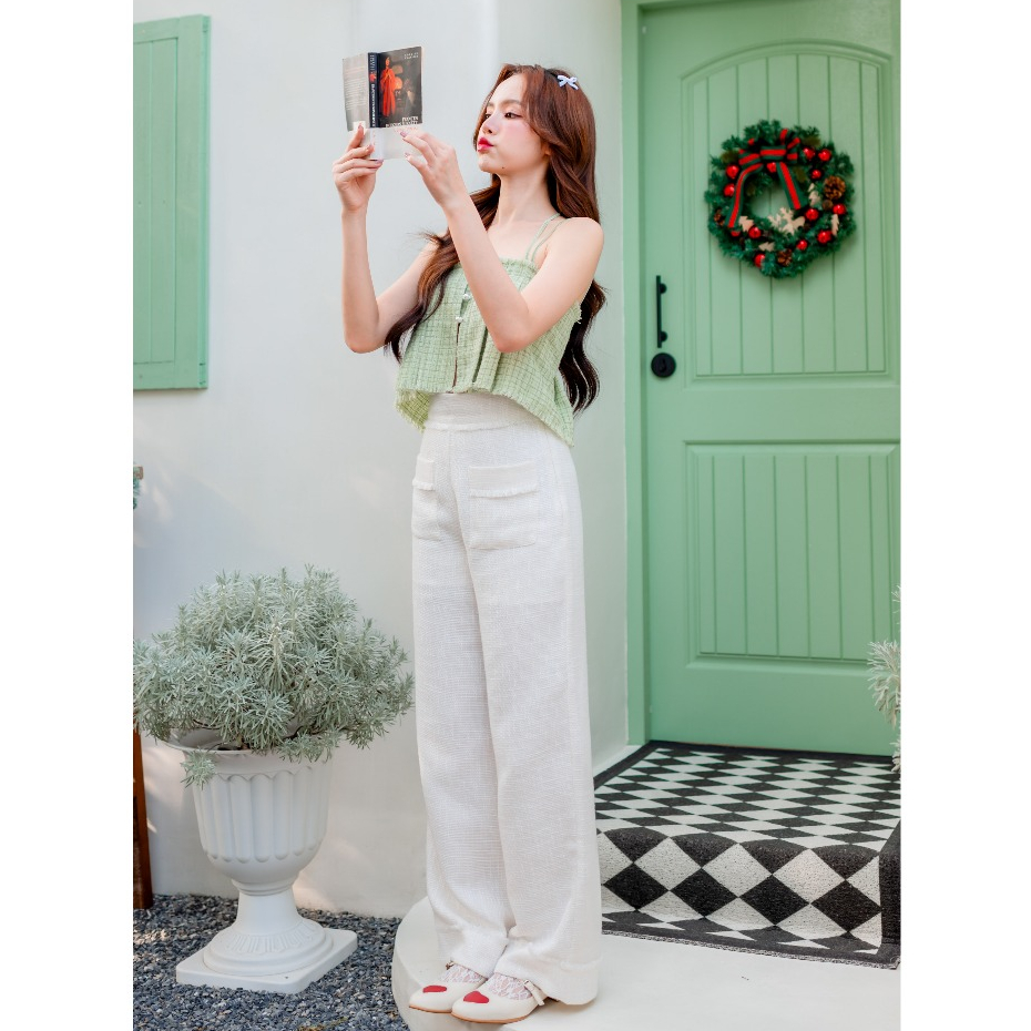 TheBlancPale : ROLLER PANTS กางเกงขายาวผ้าทวิล ผ้าสวยดูแพง ซักแล้วไม่ยับผ้าไม่หด มีซับในให้ด้วยน้า กางเกงขายาว