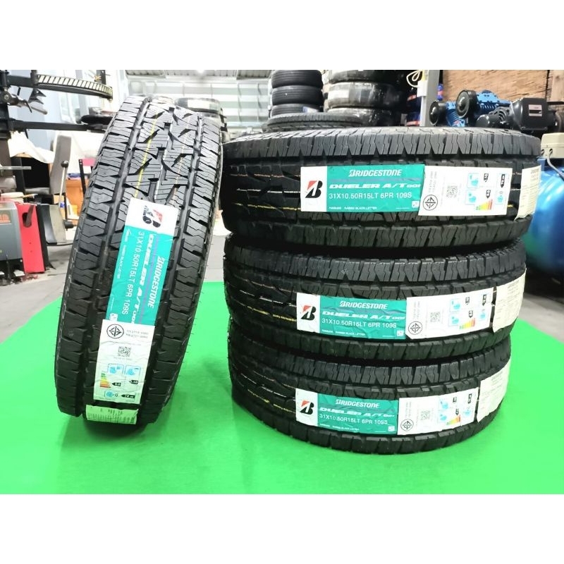 **ราคา 1 เส้น** ยางใหม่ค้างปี 31×10.5R15 Bridgestone Dueler AT001(แก้มดำ) ผลิตปลายปี 2023 ประกันบวม 