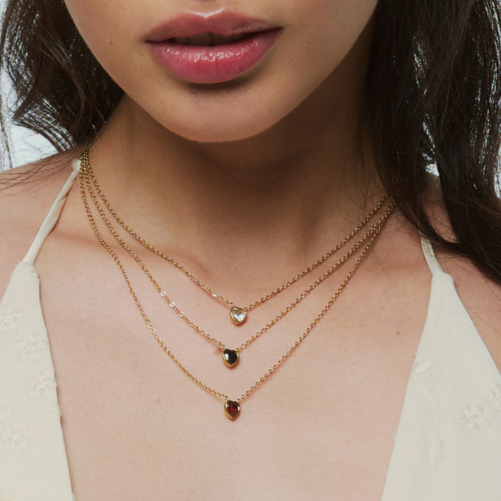 Bemet mini heart necklace ( สแตนเลส สตีล / stainlss steel )