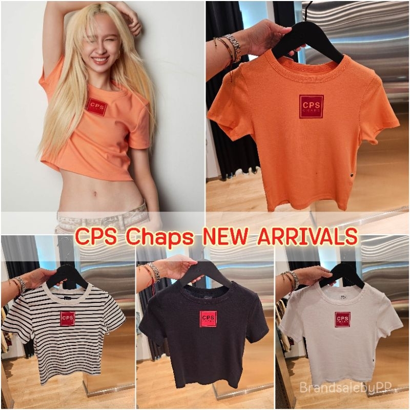 CPS Chapsแท้100% เสื้อครอปปั๊มโลโก้นูนcps chaps คอลใหม่ล่าสุด ไซส์ XS-L