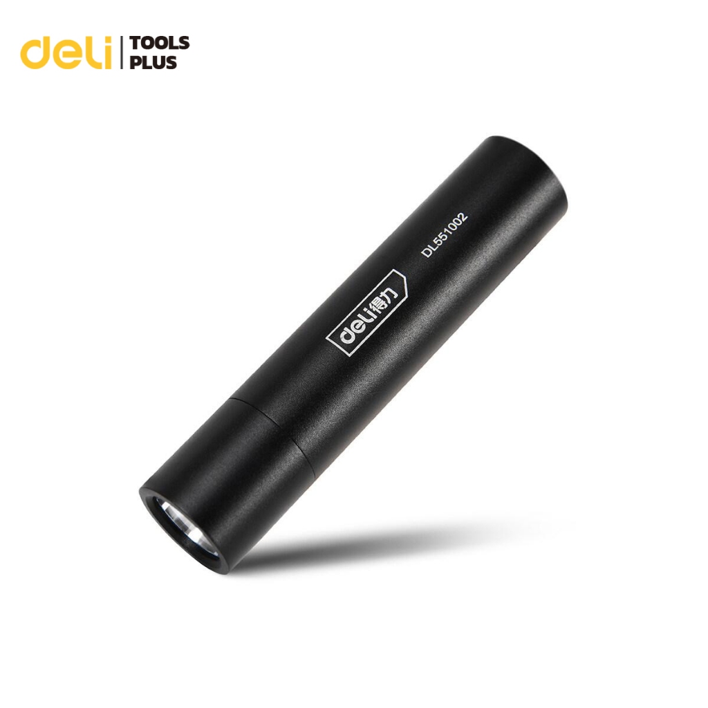 Deli ไฟฉายแรงสูง ไฟฉายเดินป่า ไฟฉายพกพา กันน้ำ หัวชาร์จusb มีคลิปหนีบด้านหลัง พกพาง่าย Flashlight