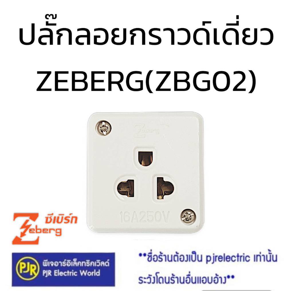 **ราคาต่อชิ้น** ปลั๊กกราวน์เดี่ยวลอย ซีเบิร์ก(Zeberg) รหัส ZBG02 เต้ารับลอยเดี่ยว มีกราวน์ เต้ารับ3ข