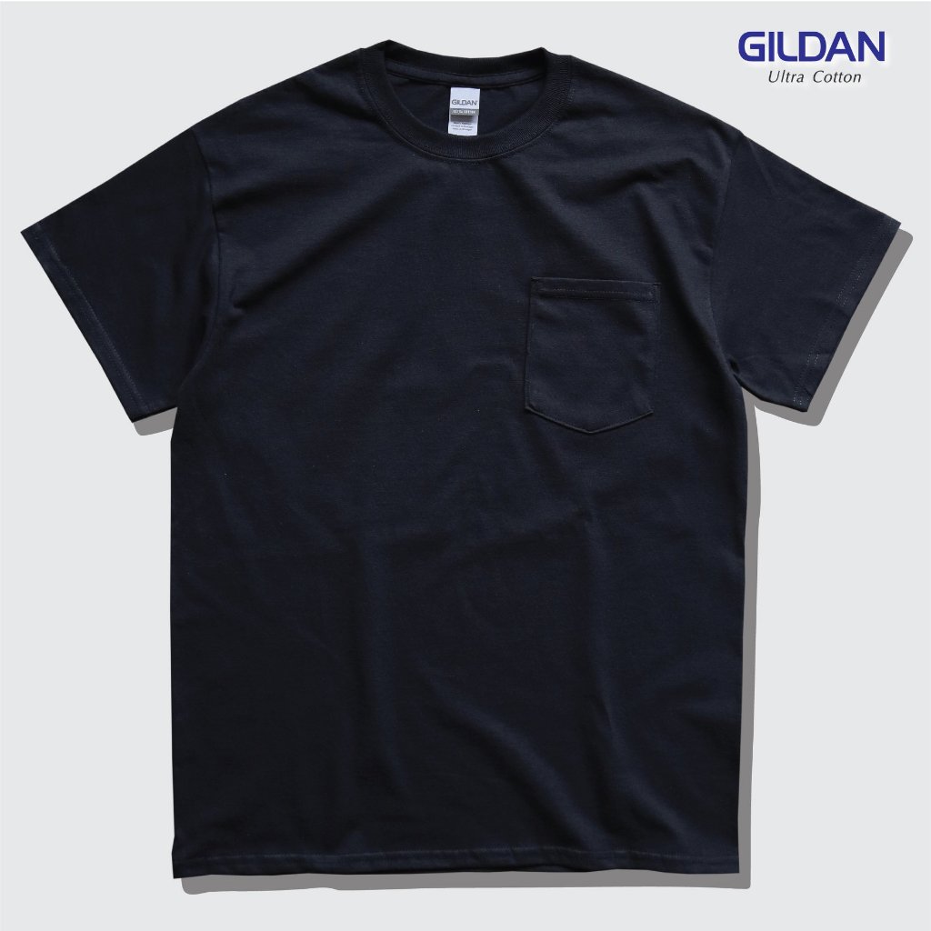 เสื้อยืดกระเป๋าหน้า Gildan Ultra Pocket (สีดำ)