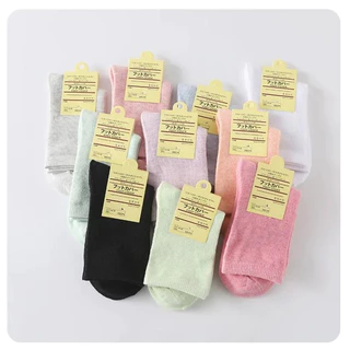ถุงเท้าแฟชั่น สีพลาสเทล แนววินเทจ สไตล์ญี่ปุ่น พร้อมส่งจากไทย S60